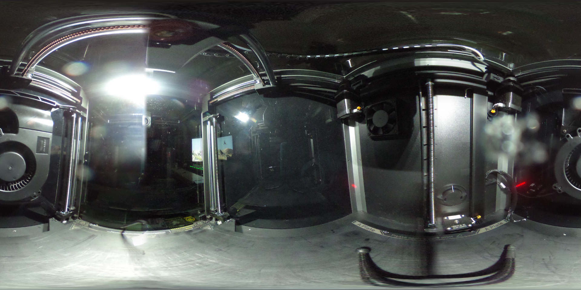 Here should be an image of 'Not my first image i took with the camera, but one to show the incam stitching. This is the inside of my Creality K1'